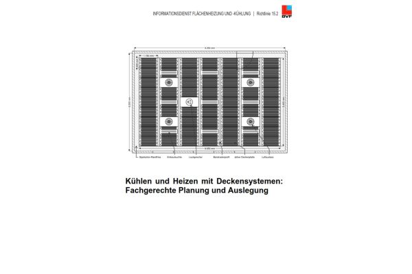 Cover der Broschüre der Richtlinienreihe Kühlen und Heizen mit Deckensystemen des BVF e.V. 