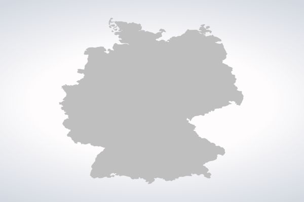 Eine graue Silhouette von Deutschland.