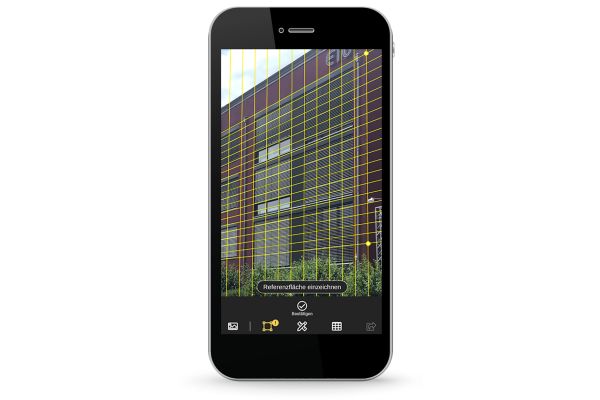 Mobile Aufmaß-App auf einem Smartphone-Bildschirm.