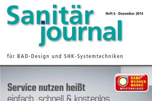 SanitärJournal – Heft 6, Dezember 2014 SanitärJournal – Heft 6/2014 SanitärJournal – Heft 6, Dezember 2014 SanitärJournal – Heft 6/2014