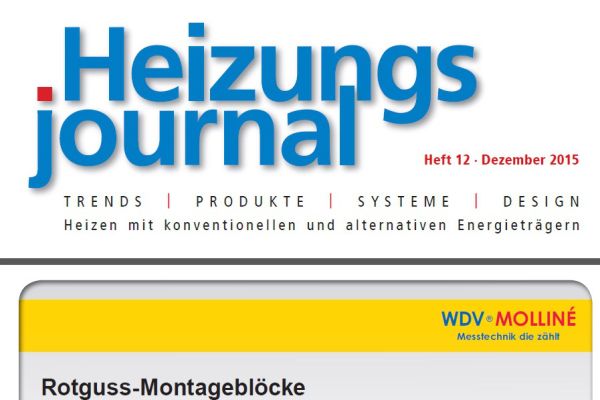 HeizungsJournal – Heft 12, Dezember 2015 HeizungsJournal – Heft 12/2015 HeizungsJournal – Heft 12, Dezember 2015 HeizungsJournal – Heft 12/2015
