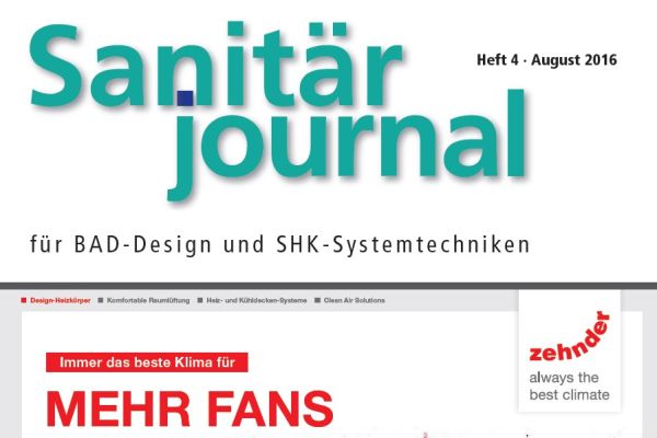 SanitärJournal – Heft 4, August 2016 SanitärJournal – Heft 4/2016 SanitärJournal – Heft 4, August 2016 SanitärJournal – Heft 4/2016