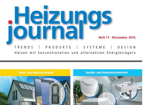 HeizungsJournal - Heft 11, November 2016 HeizungsJournal - Heft 11/2016 HeizungsJournal - Heft 11, November 2016 HeizungsJournal - Heft 11/2016
