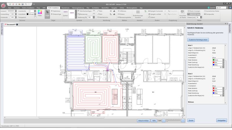 Screenshot aus der Software Red CAD.