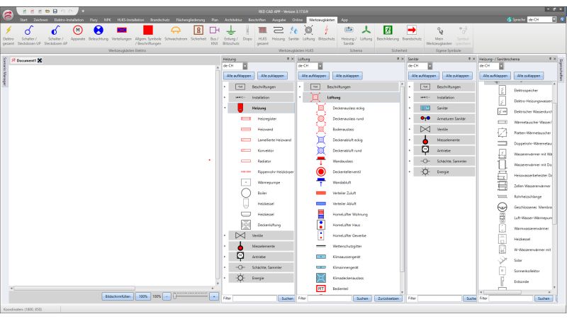 Screenshot aus der Software Red CAD.