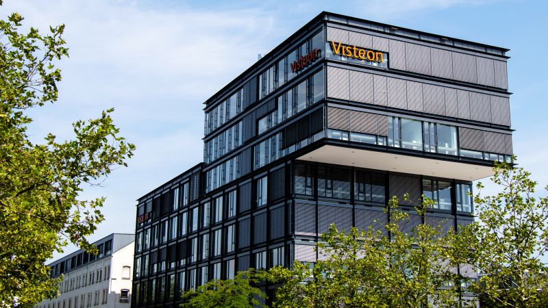 Außenansicht des Gebäudes des Unternehmens Visteon in Karlsruhe.