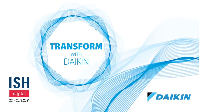 Das Bild zeigt einen Screentshot der „Transform with Daikin“-Startseite.