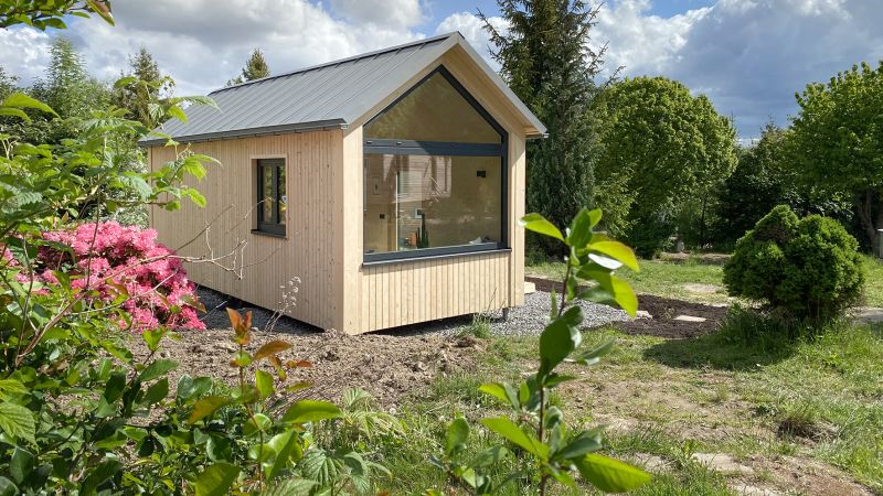 Tiny House in der Referenz, Wohnen im Grünen, keine Bodenversiegelung