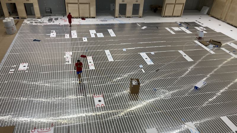 Foto: Die FHM Service GmbH übernimmt verschiedenste Flächenheizungsprojekte für ihre Kunden  - von der klassischen Fußbodenheizung im Klett-, Tacker- und Classic-System bis hin zu spezielleren Anwendungen wie einem Sportboden.