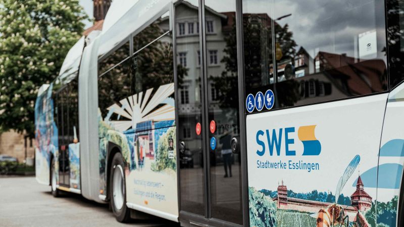 Teil des Testlaufs in Esslingen a.N.: bidirektionale Verwendung der Antriebsbatterien in den Bussen zur Stromnetzstabilisierung 