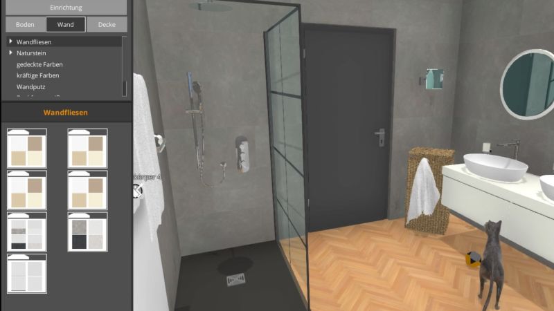Das Bild zeigt ein 3D-Bad.