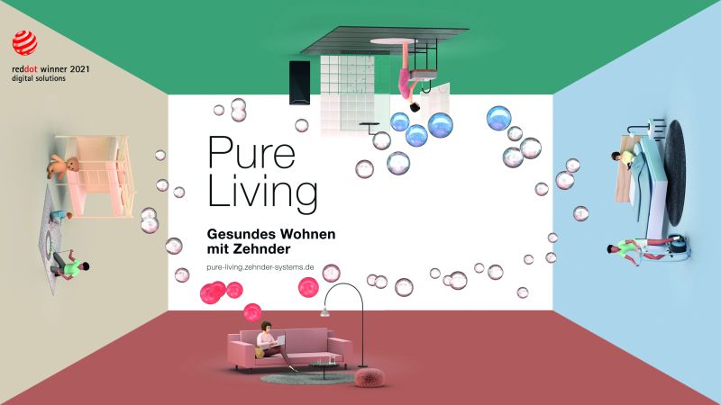 Digitale Markenerlebnis-Plattform „Pure Living – Gesundes Wohnen mit Zehnder“.