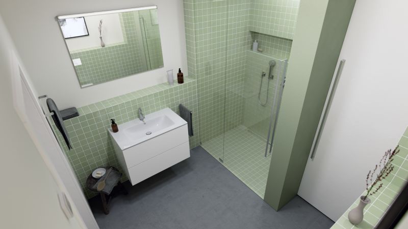 Das Bild zeigt ein barrierearmes Badezimmer.