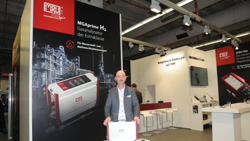 Den Gasanalysator für Wasserstoff und Methanschlupf „MGAprime H2“ stellte MRU-Vertriebsleiter Sven Becker vor.