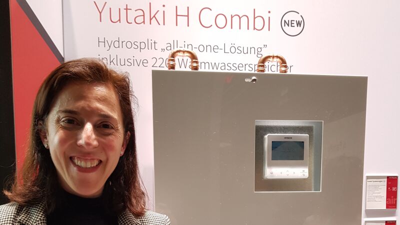 Blanca Sebastia, Vice President und General Manager Europe bei Johnson Controls Hitachi Air Conditioning, informierte über die neue Yutaki-Serie – zu 100 Prozent in Europa entwickelt und hergestellt.