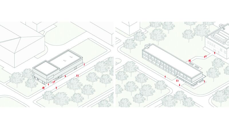 Die gemeinsam erarbeiteten BIM-Konzepte werden in drei echten Bauprojekten angewendet und evaluiert – Bild links: High-Tech-Laborgebäude, Bild rechts: Low-Tech-Bürogebäude.