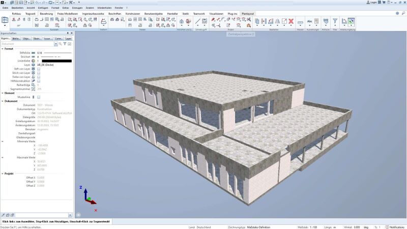 Das 3D-Modell in der BIM-Software „Allplan“.