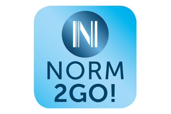Das Bild zeigt das Logo der Beuth-App „NORM2GO“.