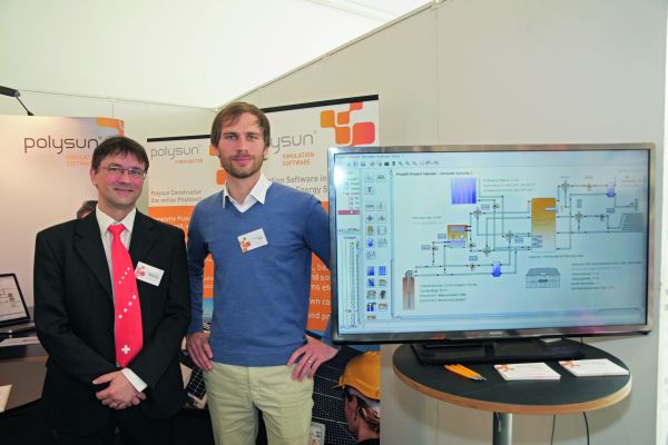 Andreas Wolf und Geschäftsführer Lars Kunath präsentieren die Planungssoftware 