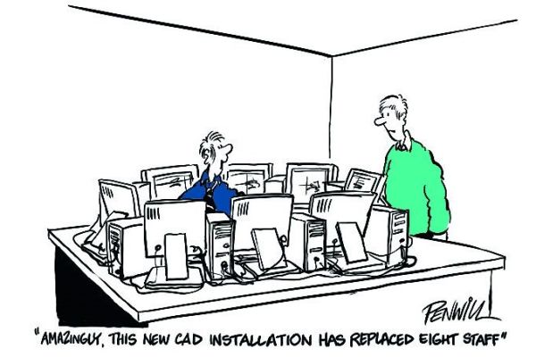 Ein Cartoon zum Thema CAD.