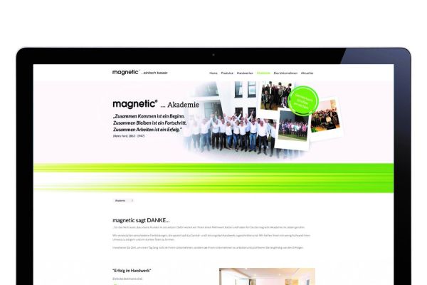 Screenshot der magnetic Akademie-Homepage.