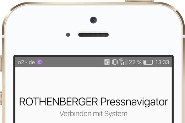 Screenshot der Rothenberger-Pressnavigator-App.