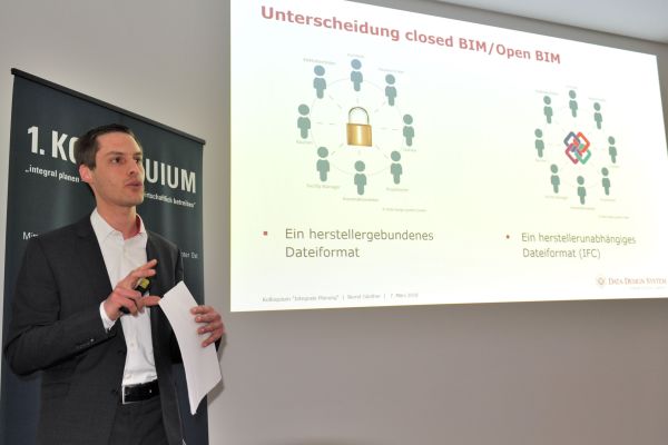 Bernd Günther, Data Design System, während seines Vortrags beim 1. Kolloquium 