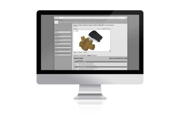 CAD-Darstellung eines Taconova-Produkts auf einem Computerbildschirm.