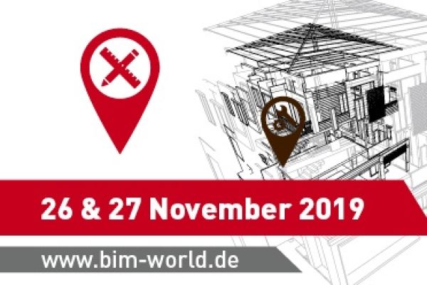 Das Bild gibt alle Informationen zur Teilnahme von Trimble auf der BIM World 2019.