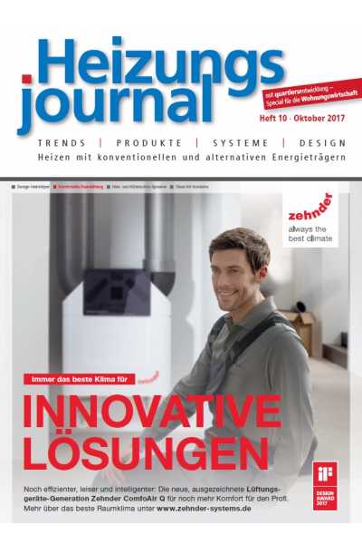 HeizungsJournal - Heft 10, Oktober 2017 HeizungsJournal - Heft 10/2017 HeizungsJournal - Heft 10, Oktober 2017 HeizungsJournal - Heft 10/2017