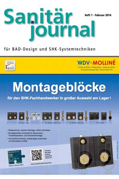 SanitärJournal – Heft 1, Februar 2014 SanitärJournal – Heft 1/2014 SanitärJournal – Heft 1, Februar 2014 SanitärJournal – Heft 1/2014