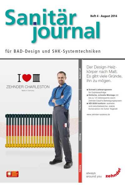 SanitärJournal – Heft 4, August 2014 SanitärJournal – Heft 4/2014 SanitärJournal – Heft 4, August 2014 SanitärJournal – Heft 4/2014