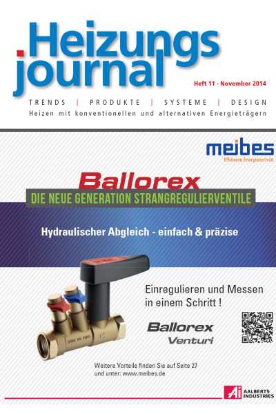 HeizungsJournal – Heft 11, November 2014 HeizungsJournal – Heft 11/2014 HeizungsJournal – Heft 11, November 2014 HeizungsJournal – Heft 11/2014