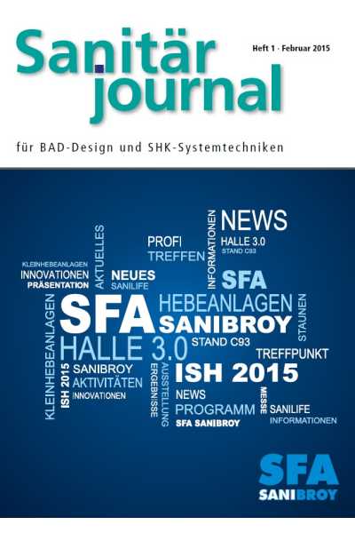 SanitärJournal – Heft 1, Februar 2015 SanitärJournal – Heft 1/2015 SanitärJournal – Heft 1, Februar 2015 SanitärJournal – Heft 1/2015