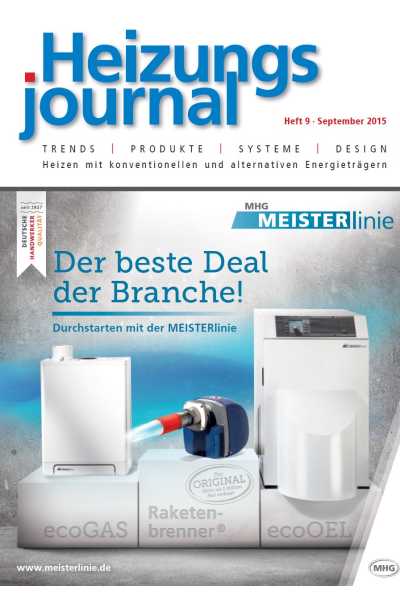 HeizungsJournal – Heft 9, September 2015 HeizungsJournal – Heft 9/2015 HeizungsJournal – Heft 9, September 2015 HeizungsJournal – Heft 9/2015