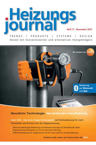 HeizungsJournal – Heft 11, November 2015 HeizungsJournal – Heft 11/2015 HeizungsJournal – Heft 11, November 2015 HeizungsJournal – Heft 11/2015