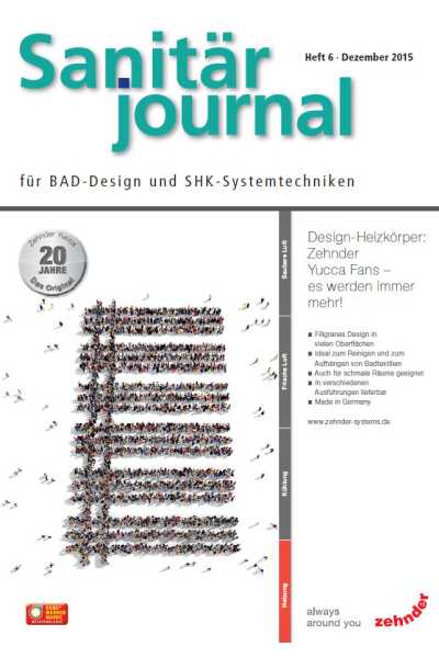 SanitärJournal – Heft 6, Dezember 2015 SanitärJournal – Heft 6/2015 SanitärJournal – Heft 6, Dezember 2015 SanitärJournal – Heft 6/2015